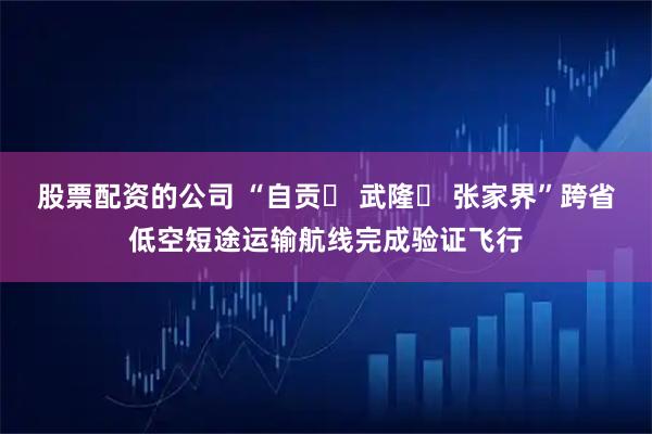股票配资的公司 “自贡⇋ 武隆⇋ 张家界”跨省低空短途运输航线完成验证飞行